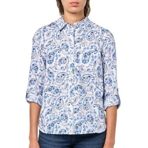 Tommy Hilfiger Blue Floral Paisley Button-Down Shirt • Size XXL